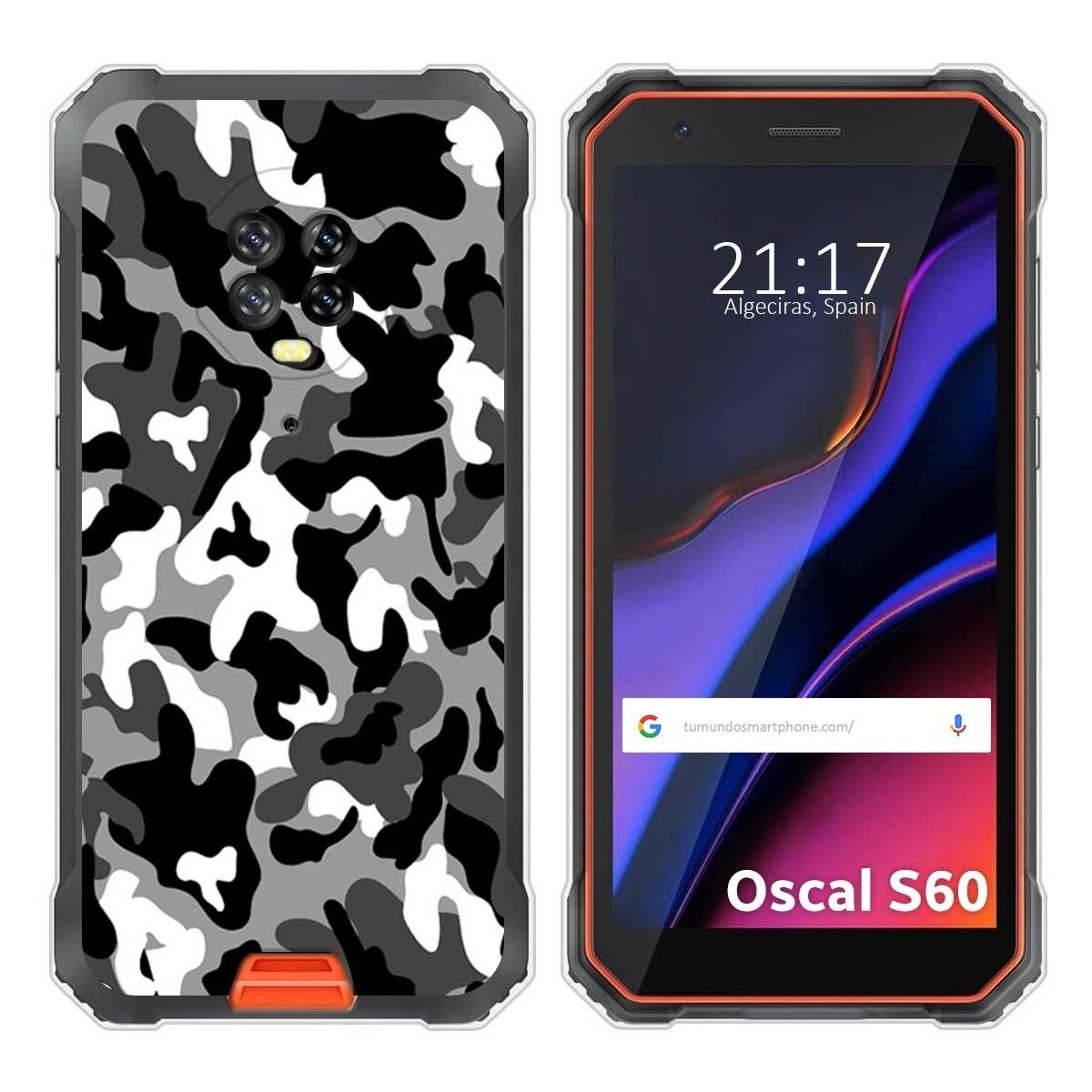 Funda Silicona para Blackview Oscal S60 / S60 Pro diseño Snow Camuflaje Dibujos