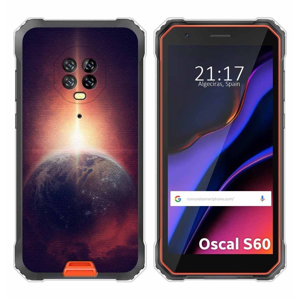 Funda Silicona para Blackview Oscal S60 / S60 Pro diseño Tierra Dibujos