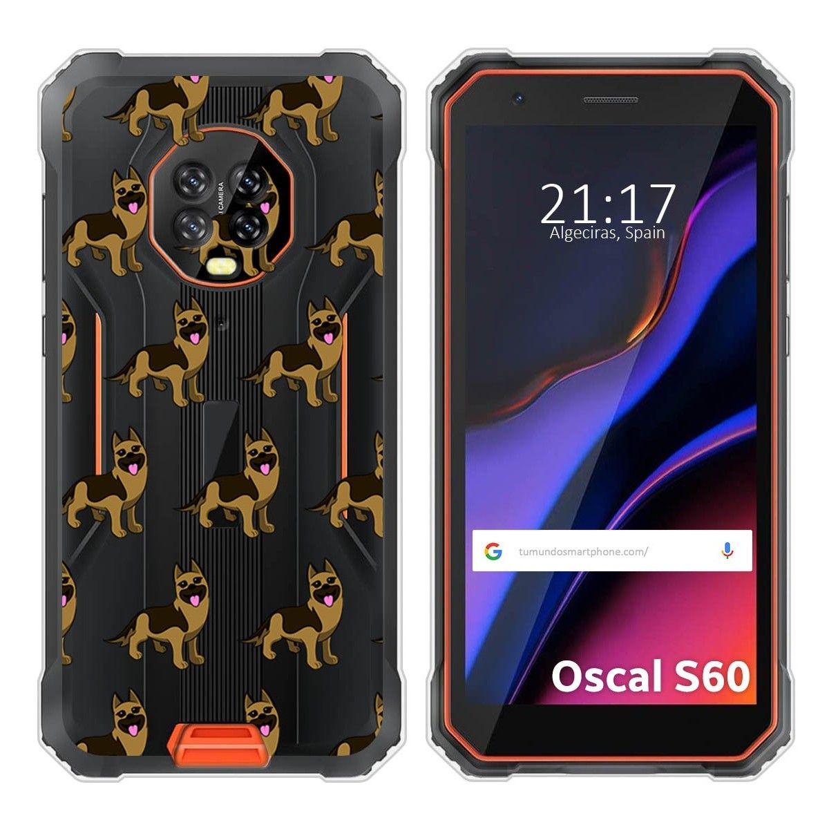 Funda Silicona Transparente para Blackview Oscal S60 / S60 Pro diseño Perros 09 Dibujos