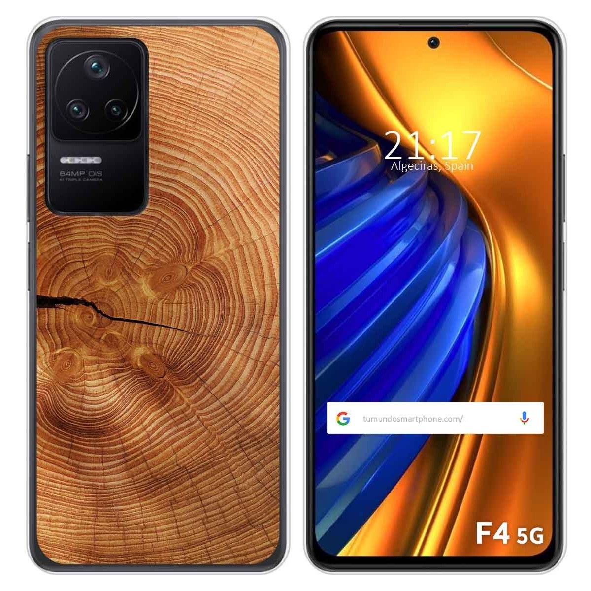 Funda Silicona para Xiaomi Poco F4 5G diseño Madera 04 Dibujos