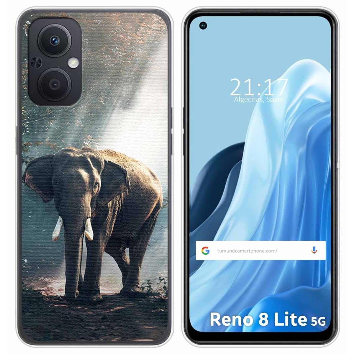 Funda Silicona para Oppo Reno 8 Lite 5G diseño Elefante Dibujos