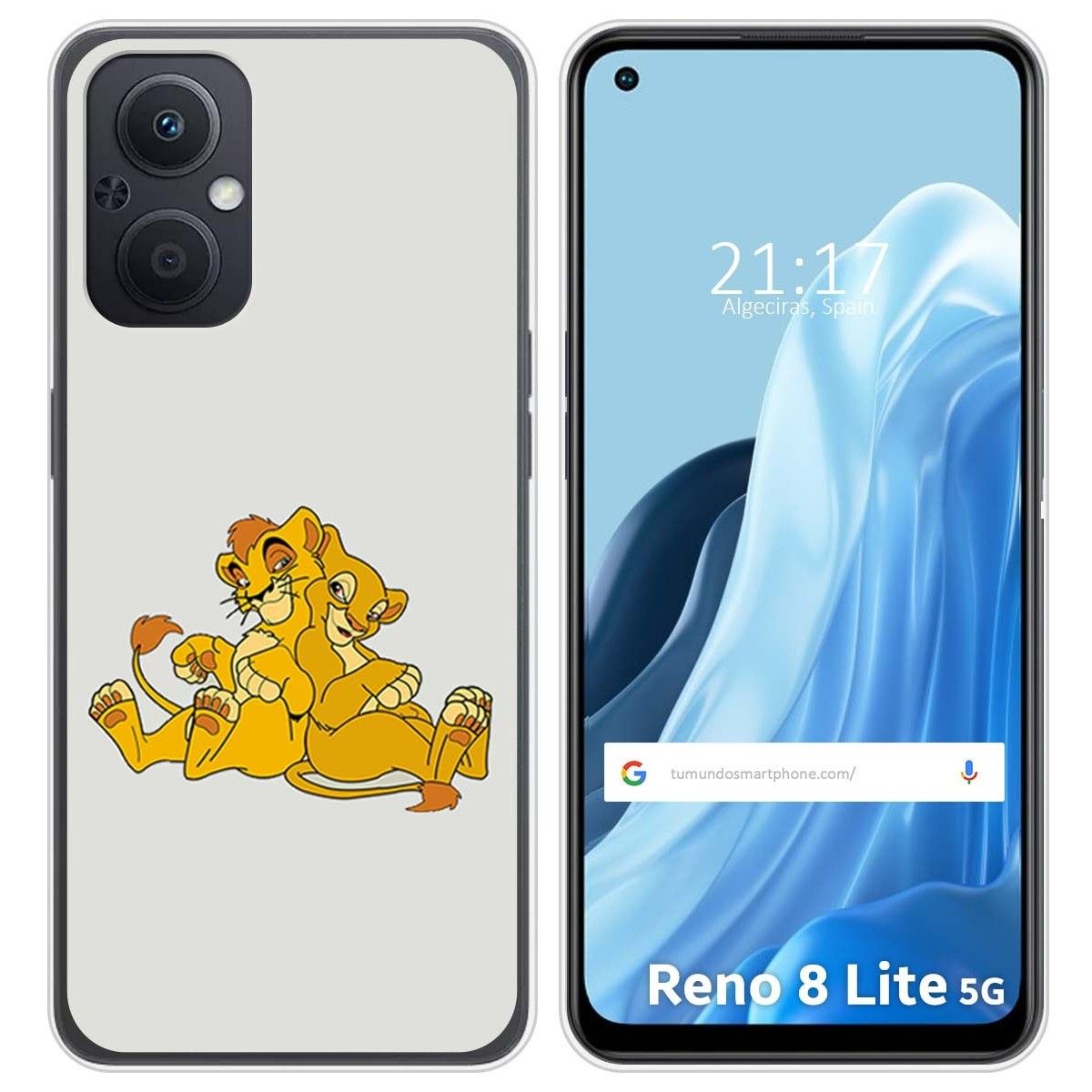 Funda Silicona para Oppo Reno 8 Lite 5G diseño Leones Dibujos