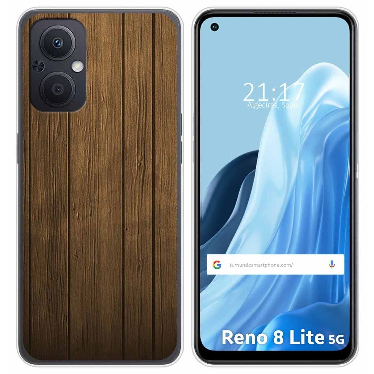 Funda Silicona para Oppo Reno 8 Lite 5G diseño Madera Dibujos