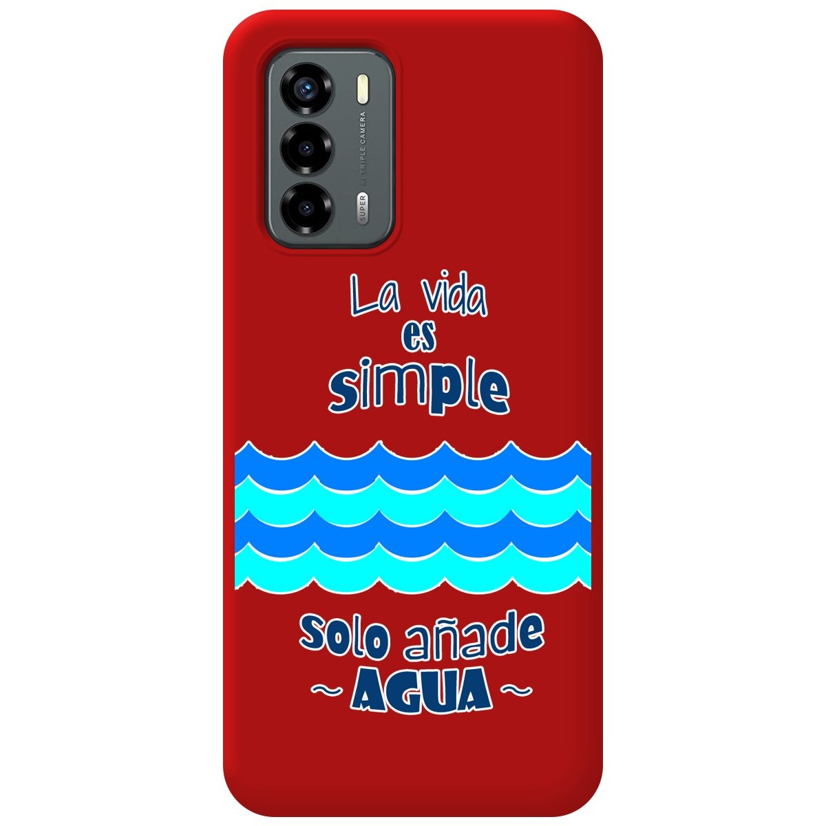 Funda Silicona Líquida Roja para ZTE Blade V40 Vita diseño Agua Dibujos