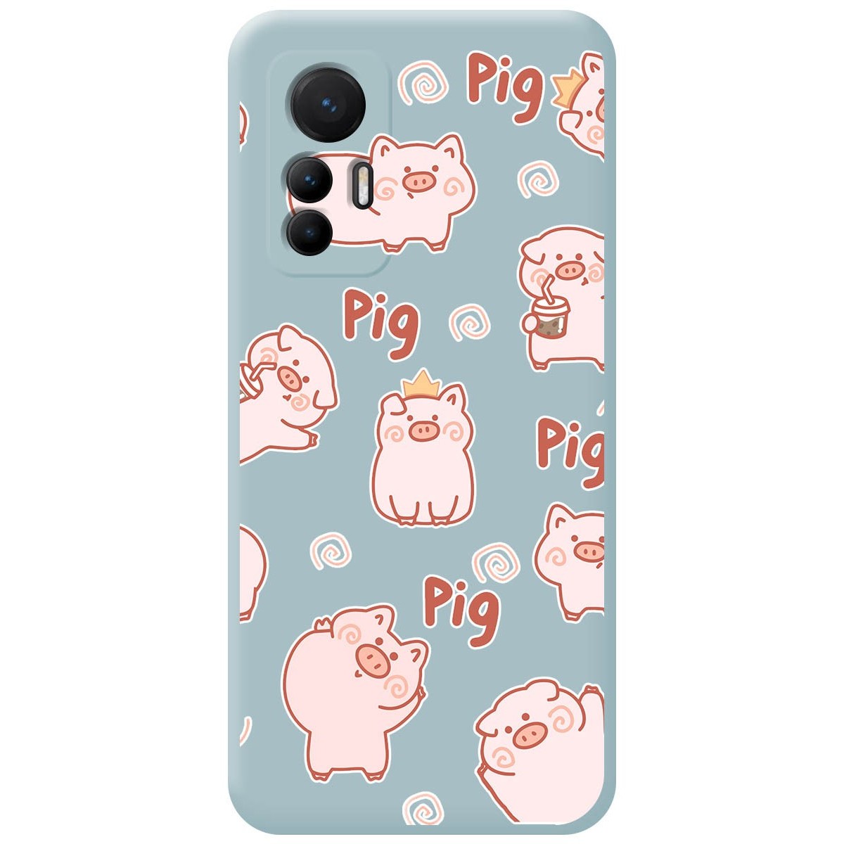 Funda Silicona Líquida Azul compatible con Xiaomi Redmi 12C diseño Vaca  Dibujos