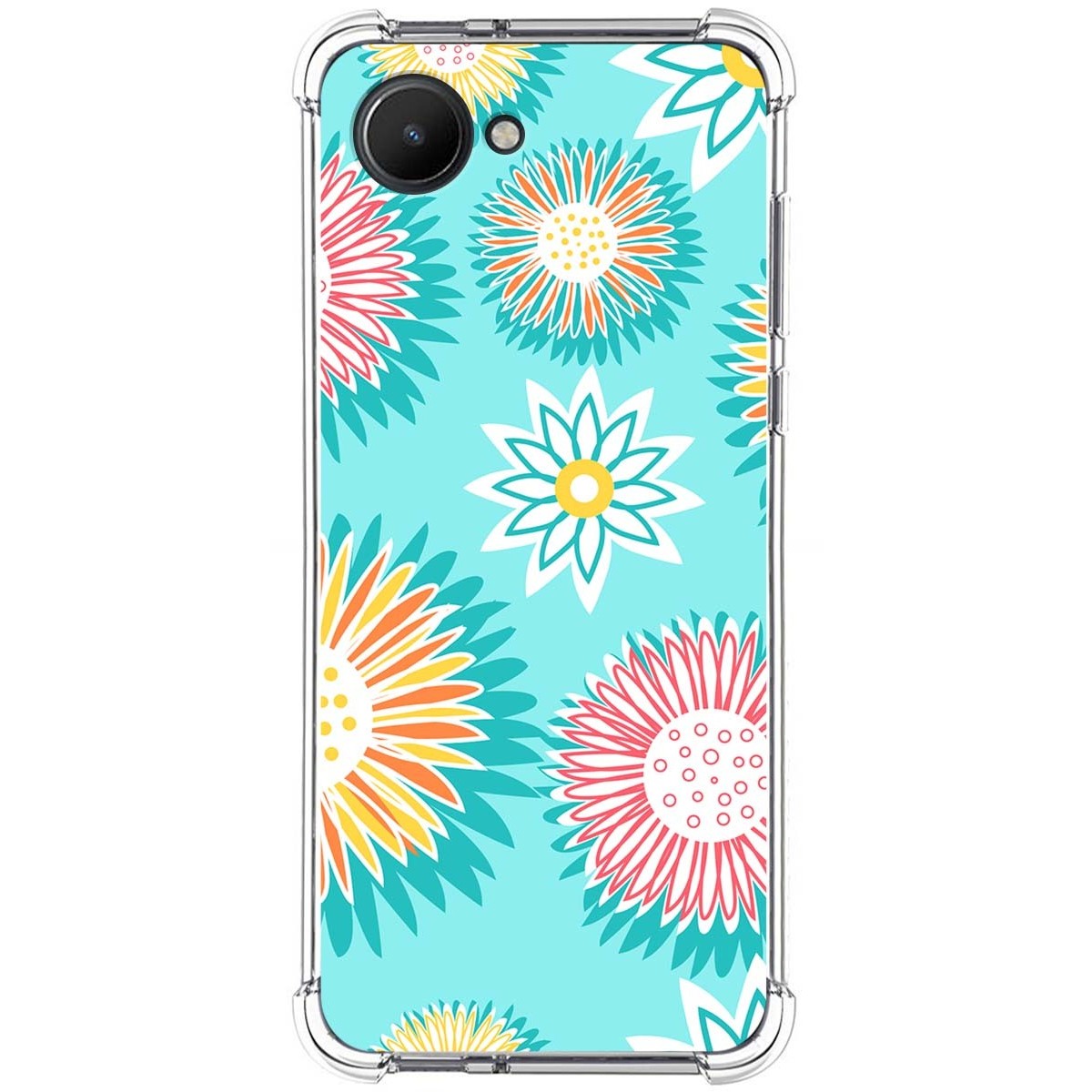 Funda Silicona Antigolpes para Realme C30 diseño Flores 05 Dibujos