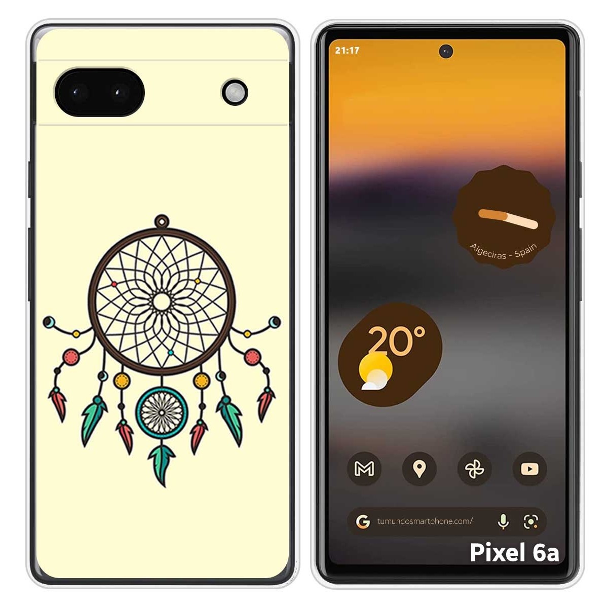 Google Pixel 6A Funda Gel Tpu Silicona dibujo Madera 09