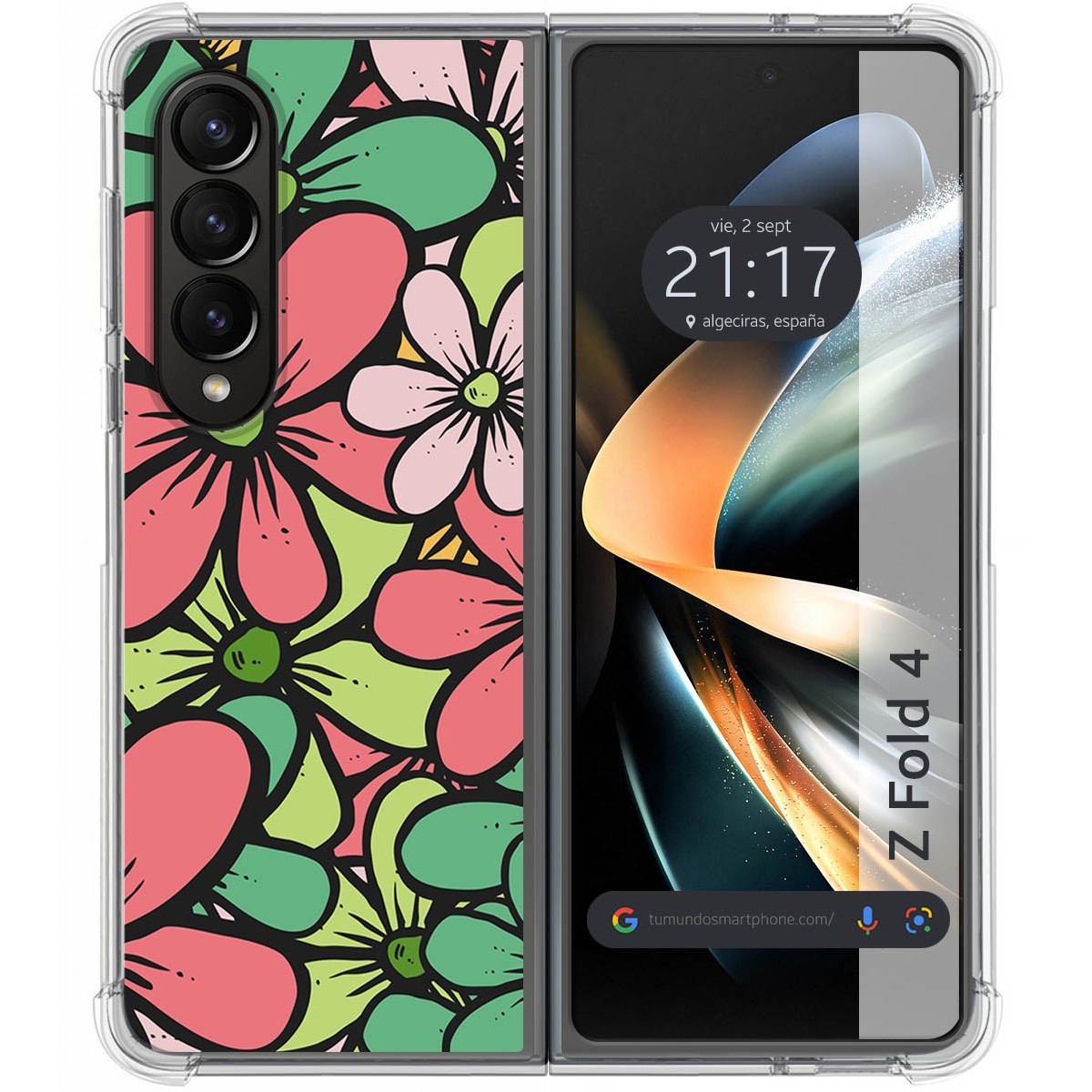 Funda Silicona Antigolpes para Samsung Galaxy Z Fold 4 5G diseño Flores 02 Dibujos