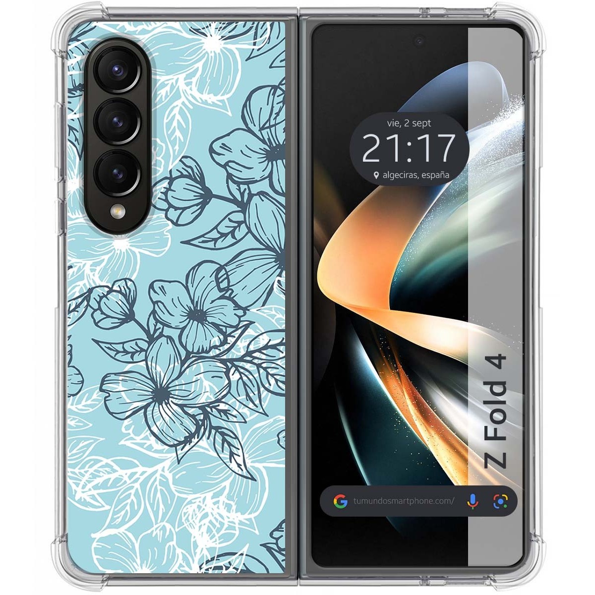 Funda Silicona Antigolpes para Samsung Galaxy Z Fold 4 5G diseño Flores 03 Dibujos