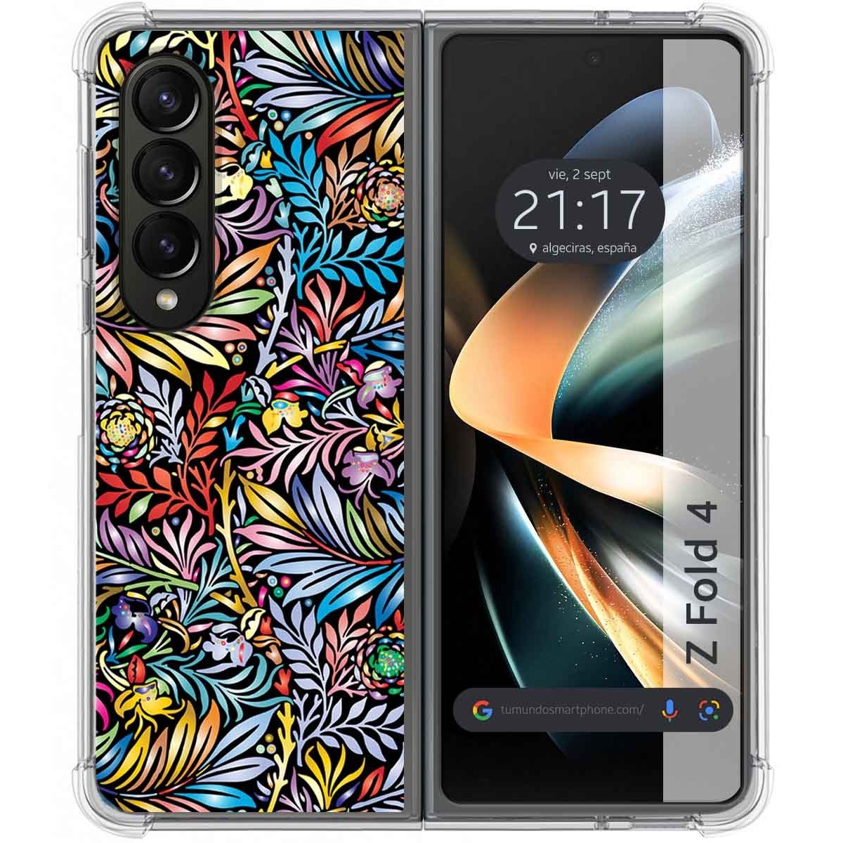 Funda Silicona Antigolpes para Samsung Galaxy Z Fold 4 5G diseño Flores 04 Dibujos