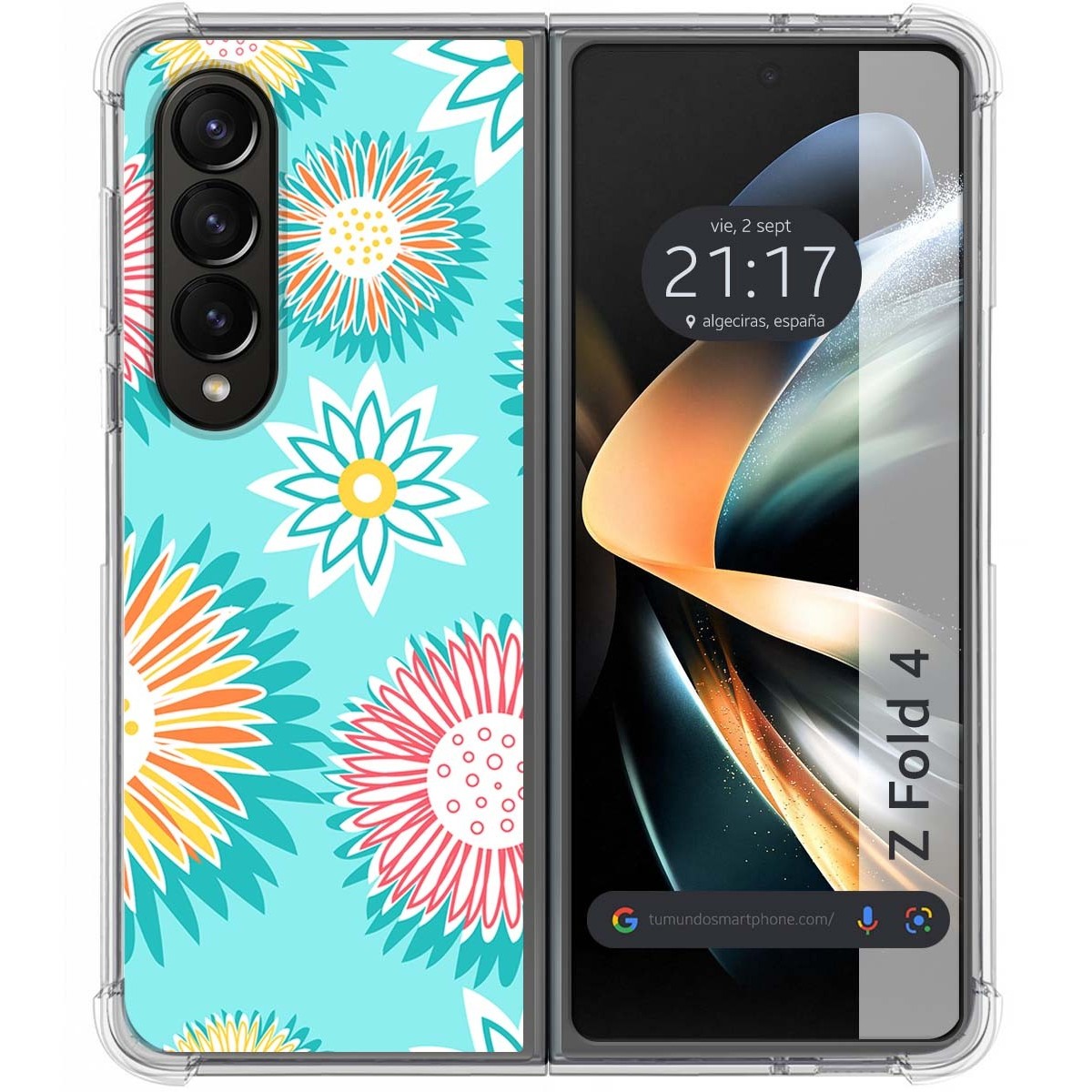 Funda Silicona Antigolpes para Samsung Galaxy Z Fold 4 5G diseño Flores 05 Dibujos