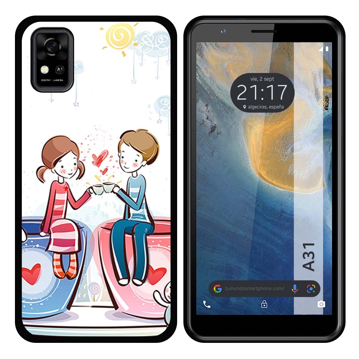 Funda Silicona para ZTE Blade A31 diseño Café Dibujos