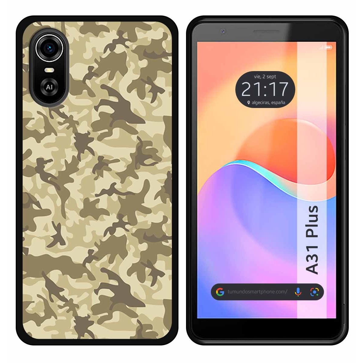 Funda Silicona para ZTE Blade A31 Plus diseño Sand Camuflaje Dibujos