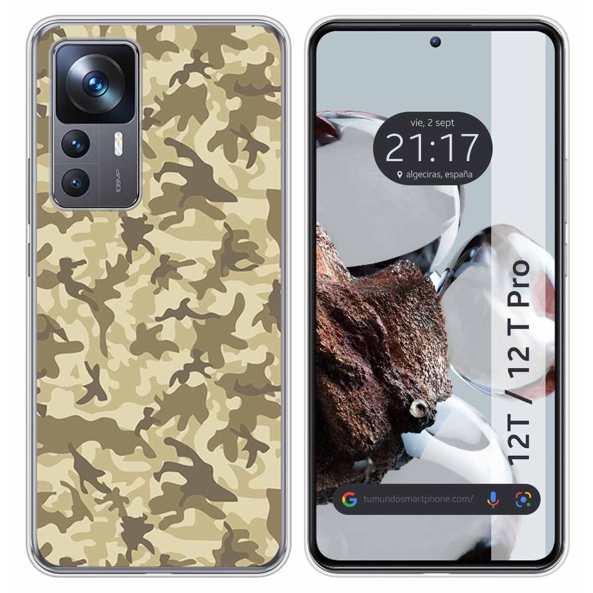 Funda Silicona para Xiaomi 12T / 12T Pro 5G diseño Sand Camuflaje Dibujos