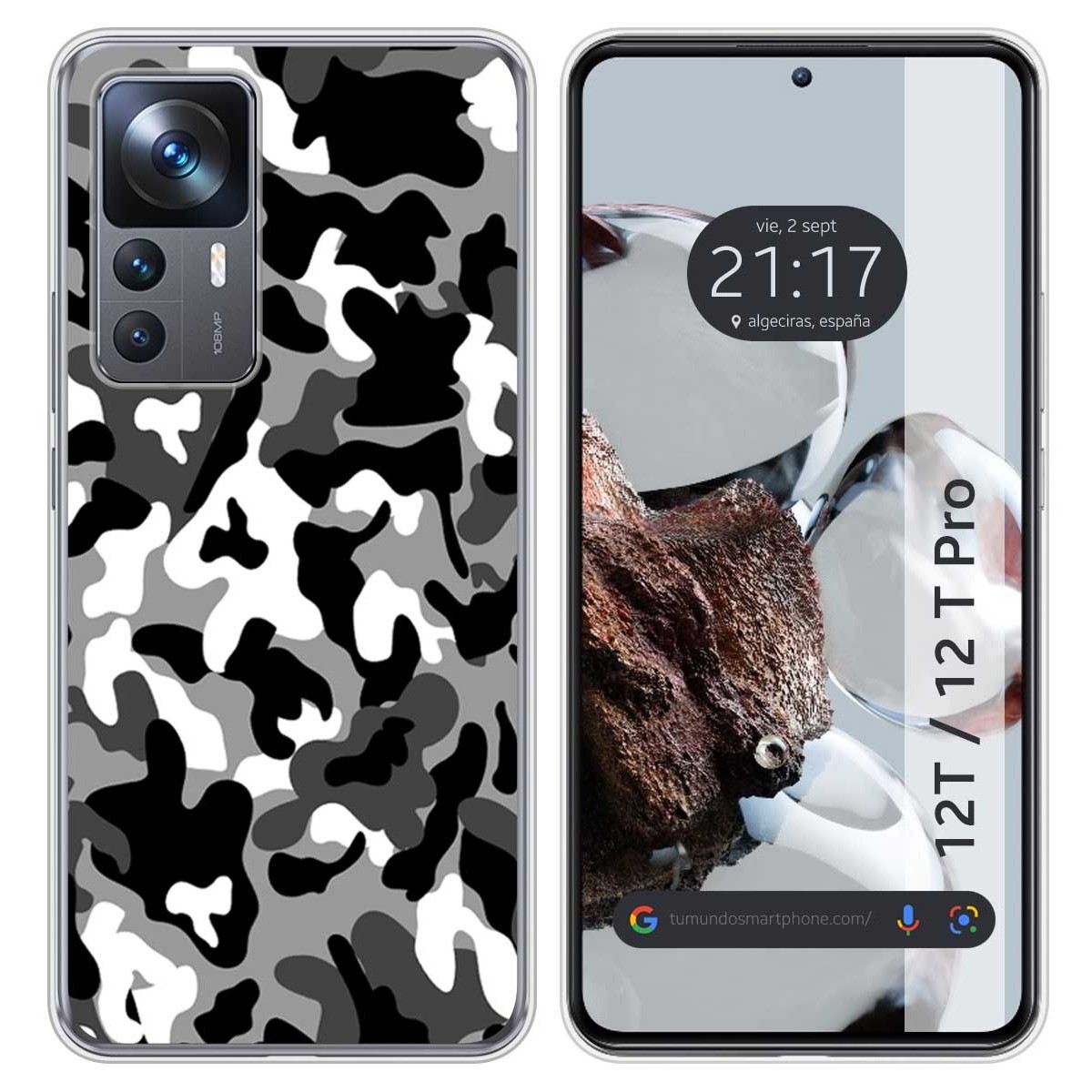 Funda Silicona para Xiaomi 12T / 12T Pro 5G diseño Snow Camuflaje Dibujos