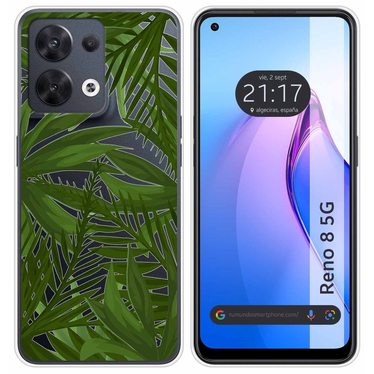 Funda Silicona Transparente para Oppo Reno 8 5G diseño Jungla Dibujos