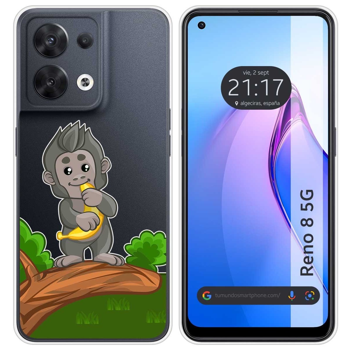 Funda Silicona Transparente para Oppo Reno 8 5G diseño Mono Dibujos