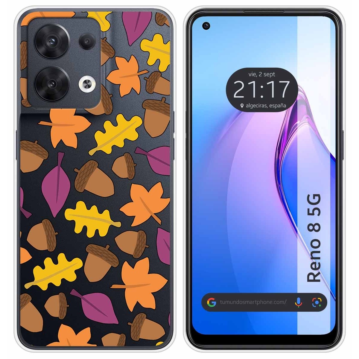 Funda Silicona Transparente para Oppo Reno 8 5G diseño Otoño Dibujos