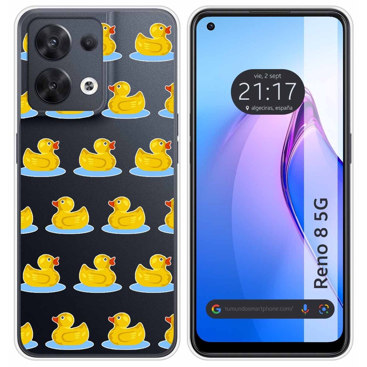 Funda Silicona Transparente para Oppo Reno 8 5G diseño Pato Dibujos