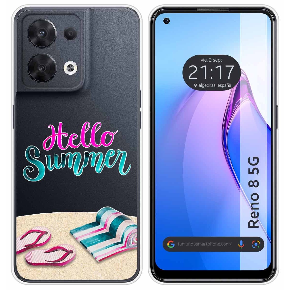 Funda Silicona Transparente para Oppo Reno 8 5G diseño Summer Dibujos