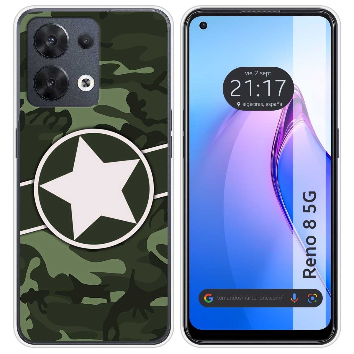 Funda Silicona para Oppo Reno 8 5G diseño Camuflaje 01 Dibujos