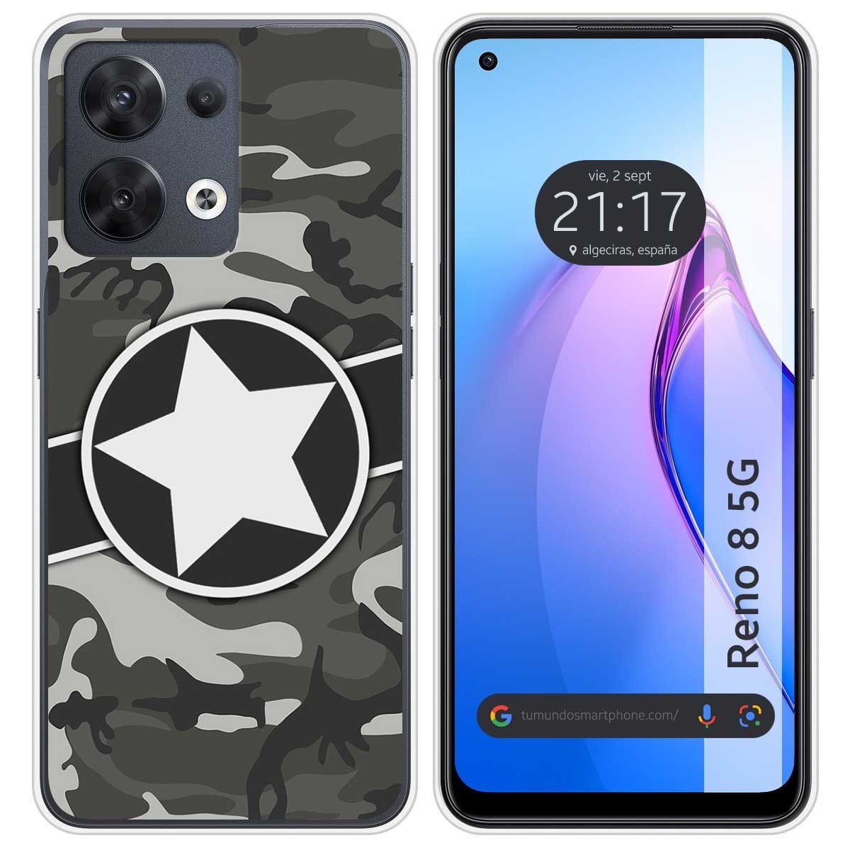 Funda Silicona para Oppo Reno 8 5G diseño Camuflaje 02 Dibujos