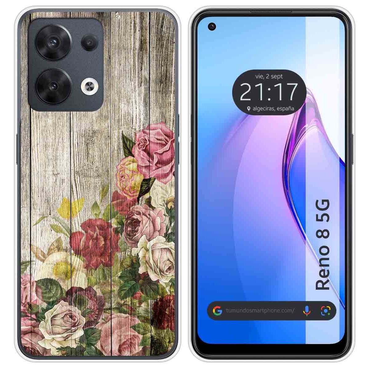 Funda Silicona para Oppo Reno 8 5G diseño Madera 08 Dibujos