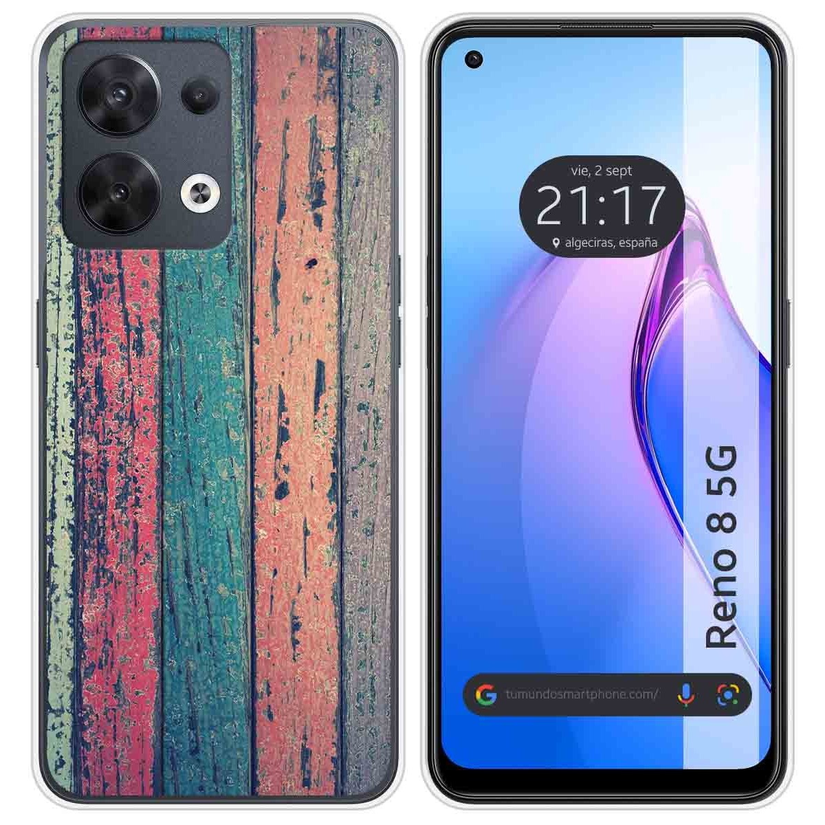 Funda Silicona para Oppo Reno 8 5G diseño Madera 10 Dibujos