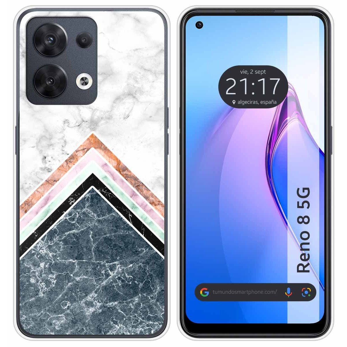 Funda Silicona para Oppo Reno 8 5G diseño Mármol 05 Dibujos