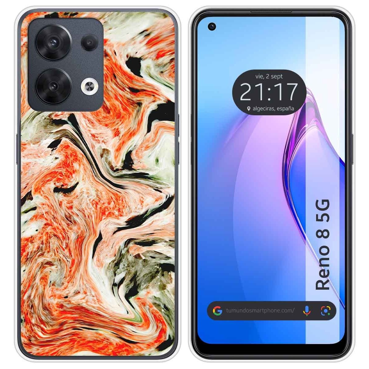 Funda Silicona para Oppo Reno 8 5G diseño Mármol 12 Dibujos