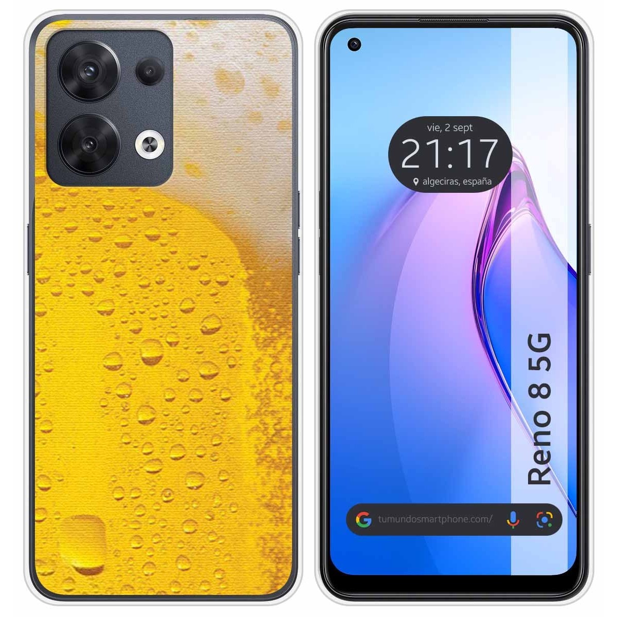 Funda Silicona para Oppo Reno 8 5G diseño Cerveza Dibujos