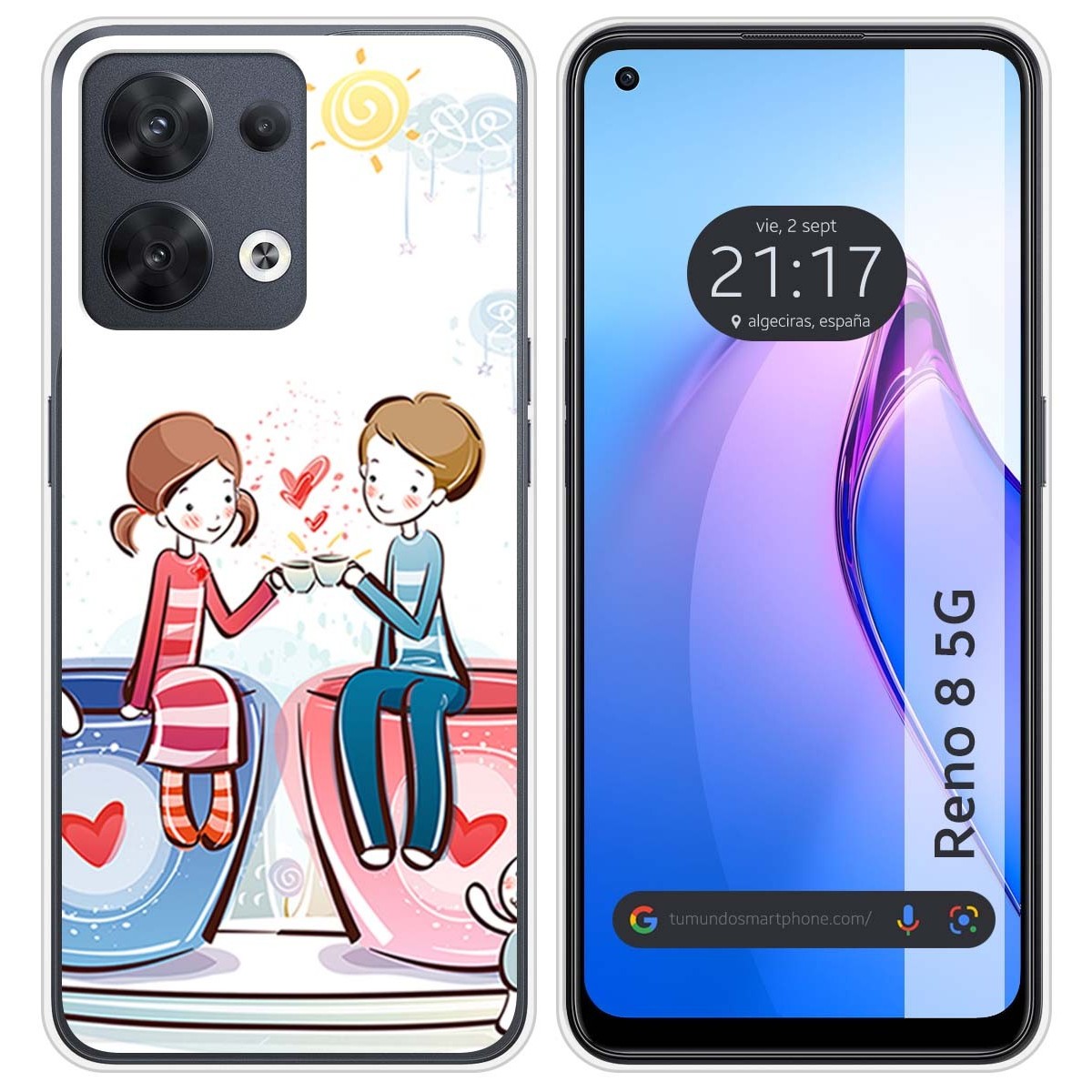 Funda Silicona para Oppo Reno 8 5G diseño Café Dibujos