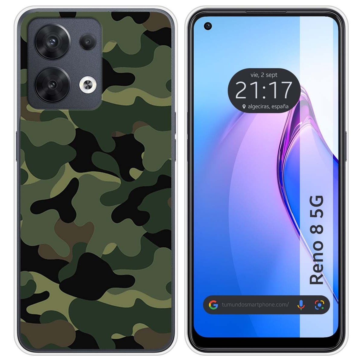 Funda Silicona para Oppo Reno 8 5G diseño Camuflaje Dibujos