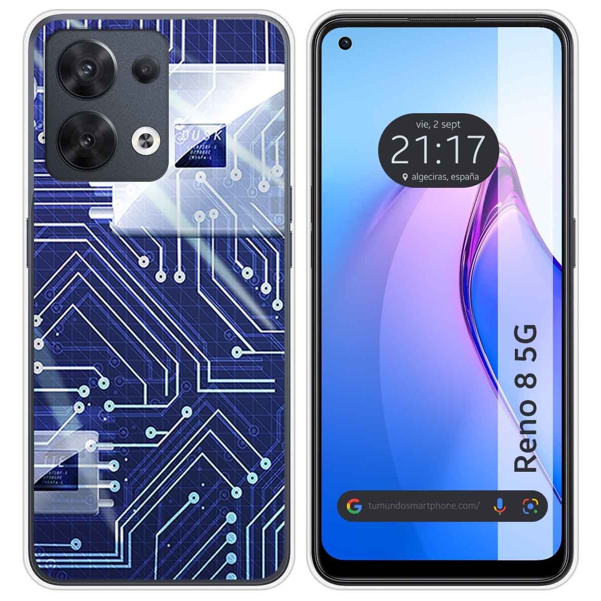 Funda Silicona para Oppo Reno 8 5G diseño Circuito Dibujos