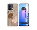 Funda Silicona para Oppo Reno 8 5G diseño Corazones Madera Dibujos