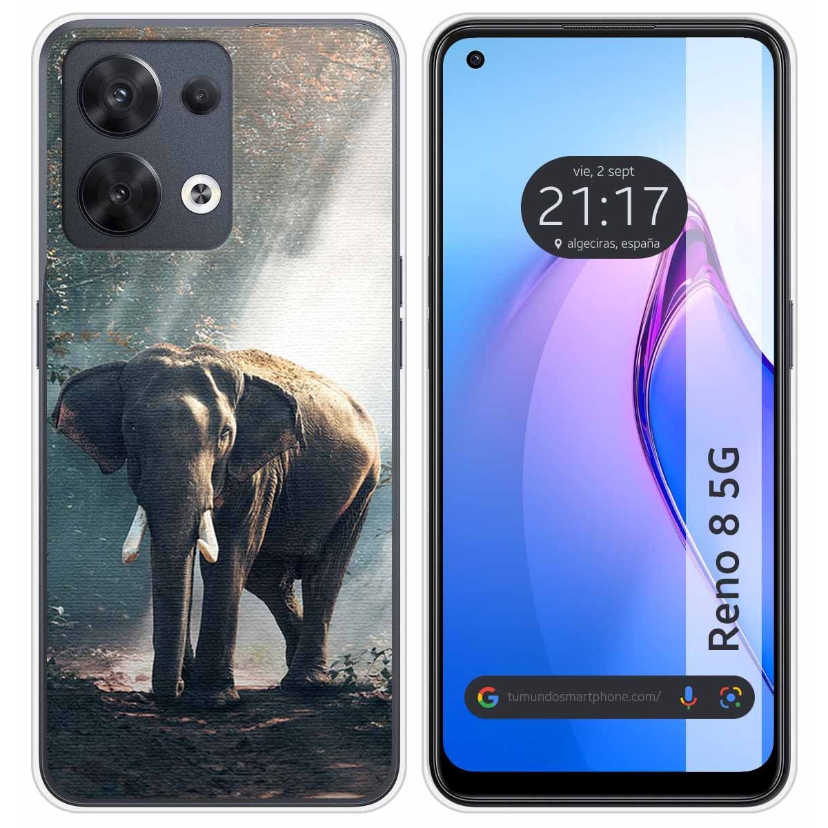 Funda Silicona para Oppo Reno 8 5G diseño Elefante Dibujos