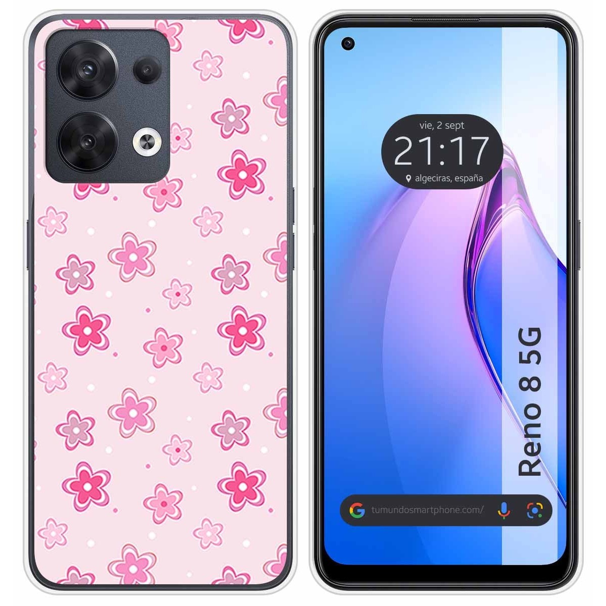 Funda Silicona para Oppo Reno 8 5G diseño Flores Dibujos