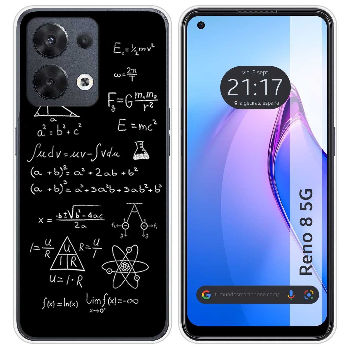 Funda Silicona para Oppo Reno 8 5G diseño Formulas Dibujos