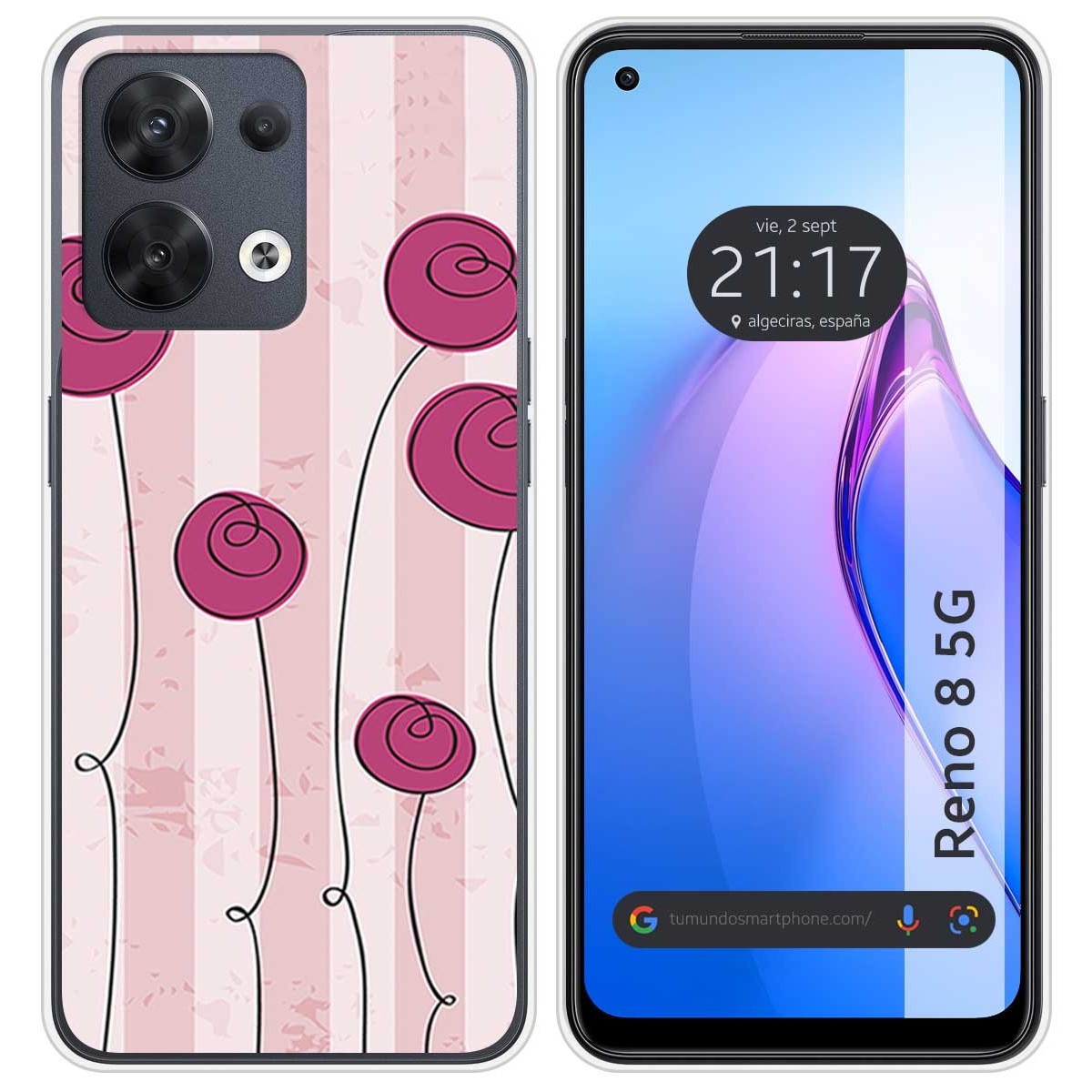 Funda Silicona para Oppo Reno 8 5G diseño Flores Vintage Dibujos