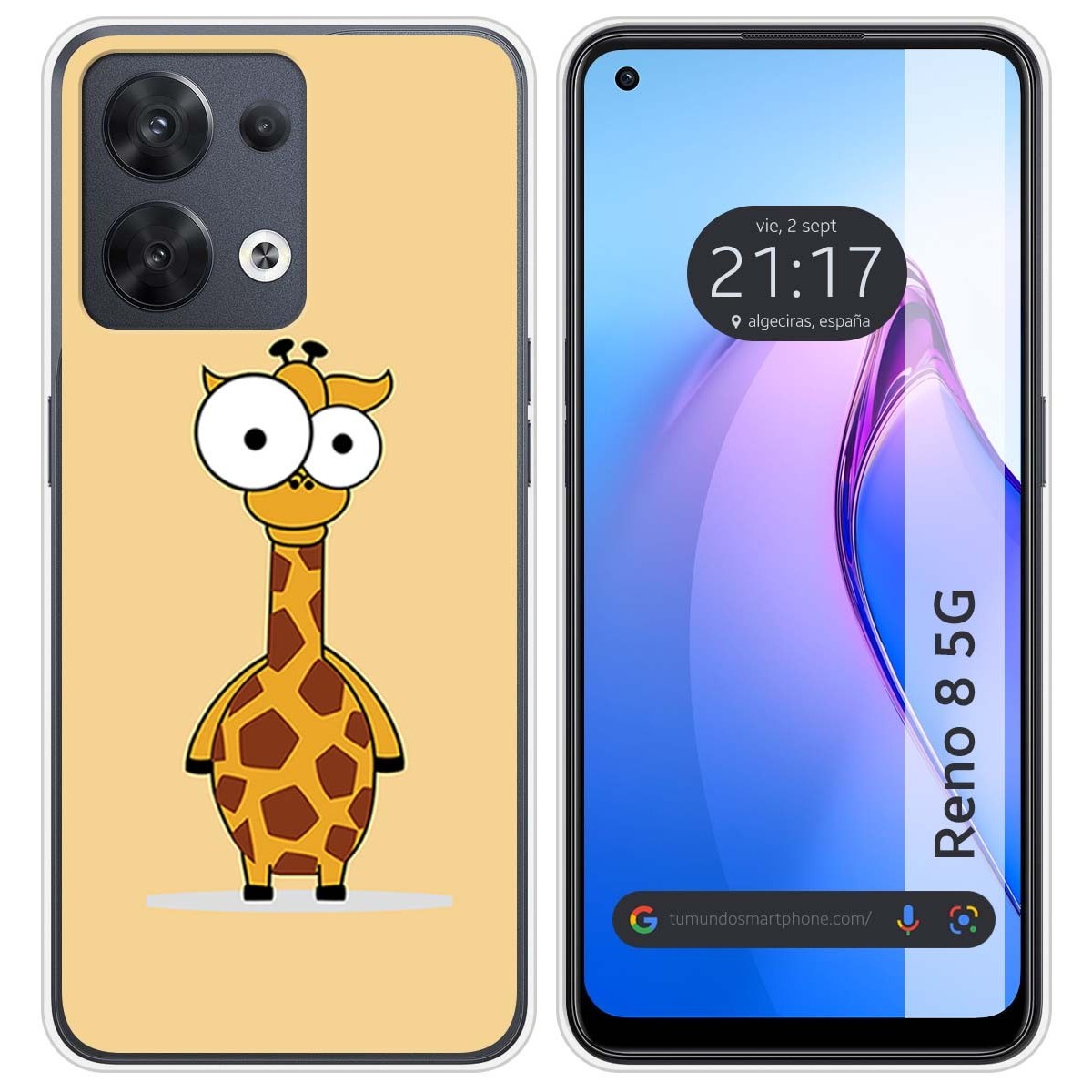 Funda Silicona para Oppo Reno 8 5G diseño Jirafa Dibujos