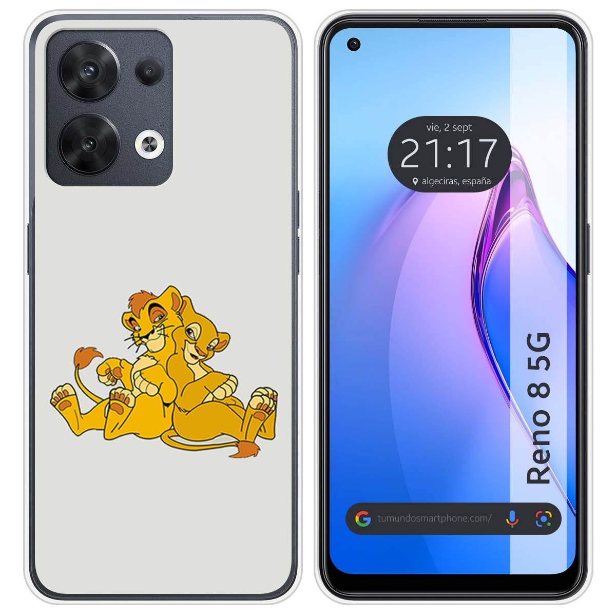 Funda Silicona para Oppo Reno 8 5G diseño Leones Dibujos