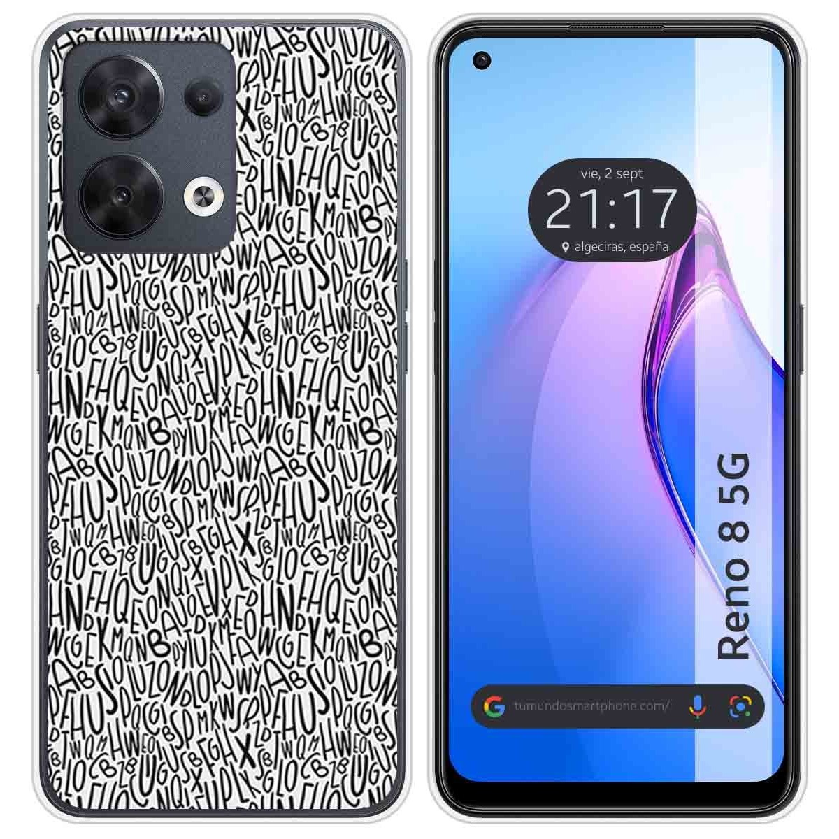 Funda Silicona para Oppo Reno 8 5G diseño Letras Dibujos