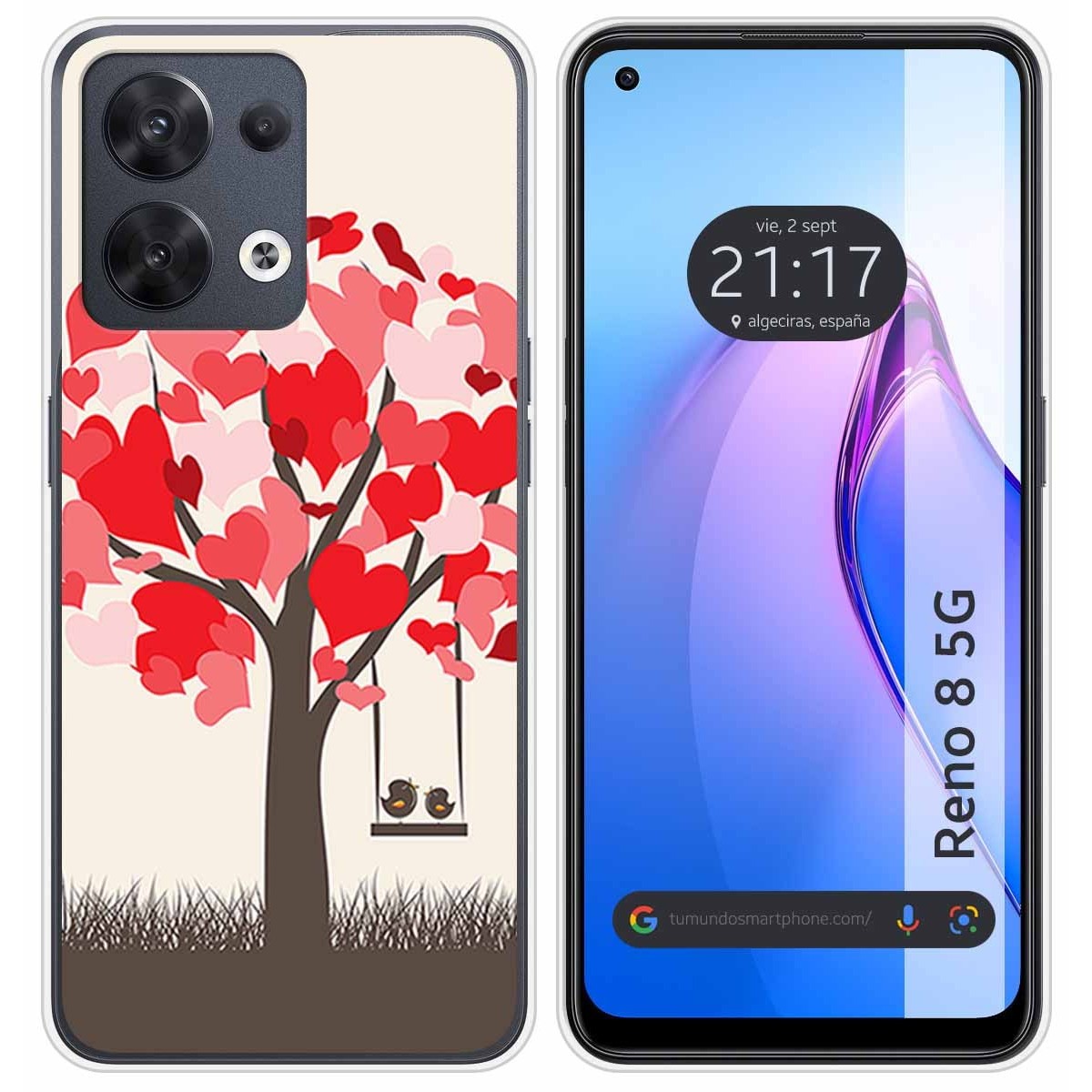 Funda Silicona para Oppo Reno 8 5G diseño Pajaritos Dibujos