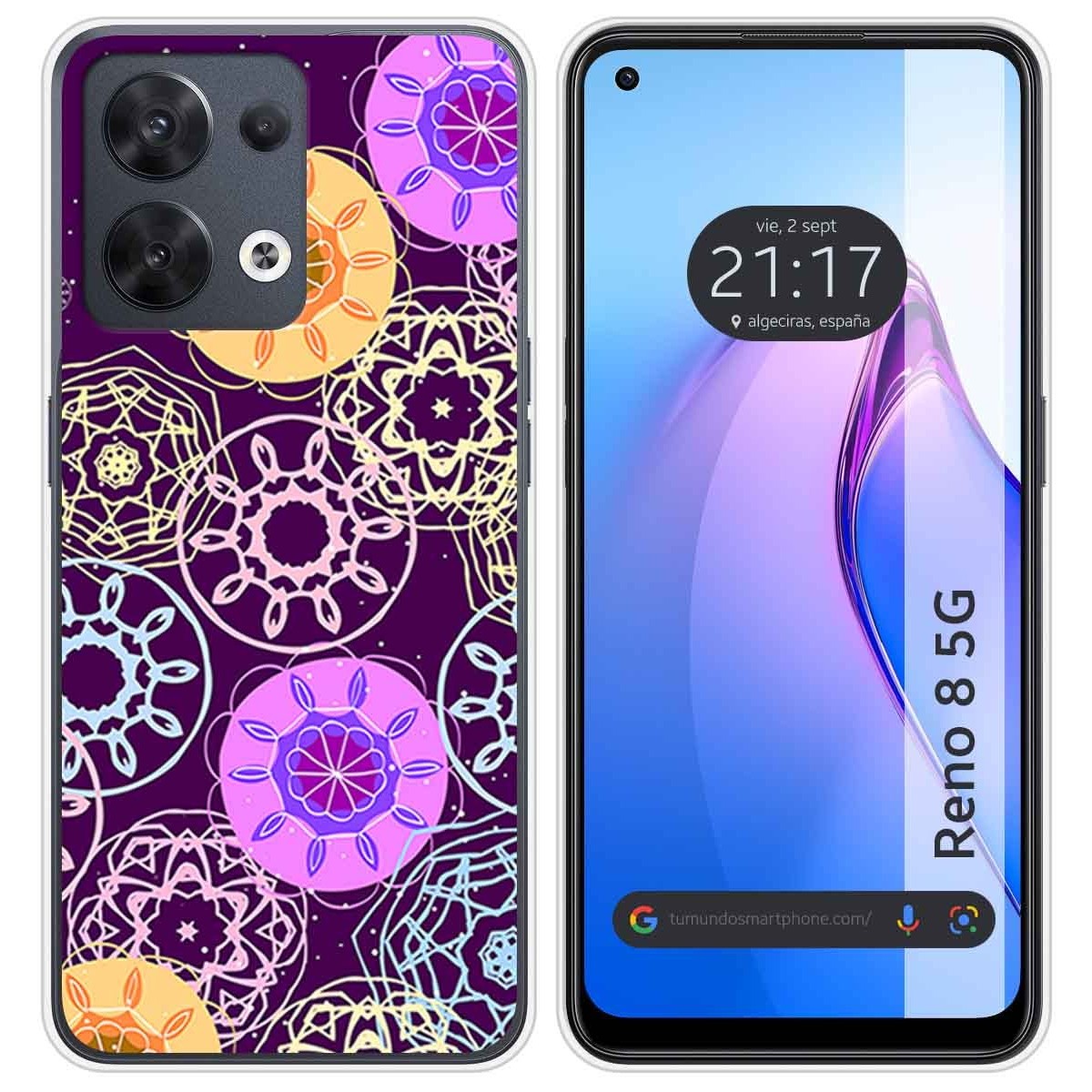 Funda Silicona para Oppo Reno 8 5G diseño Radial Dibujos