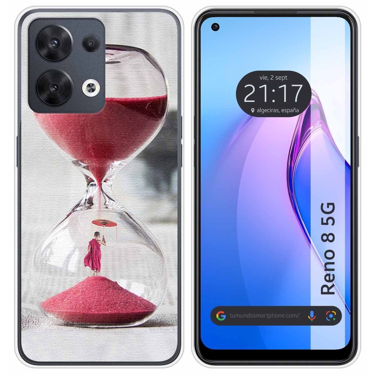 Funda Silicona para Oppo Reno 8 5G diseño Reloj Dibujos