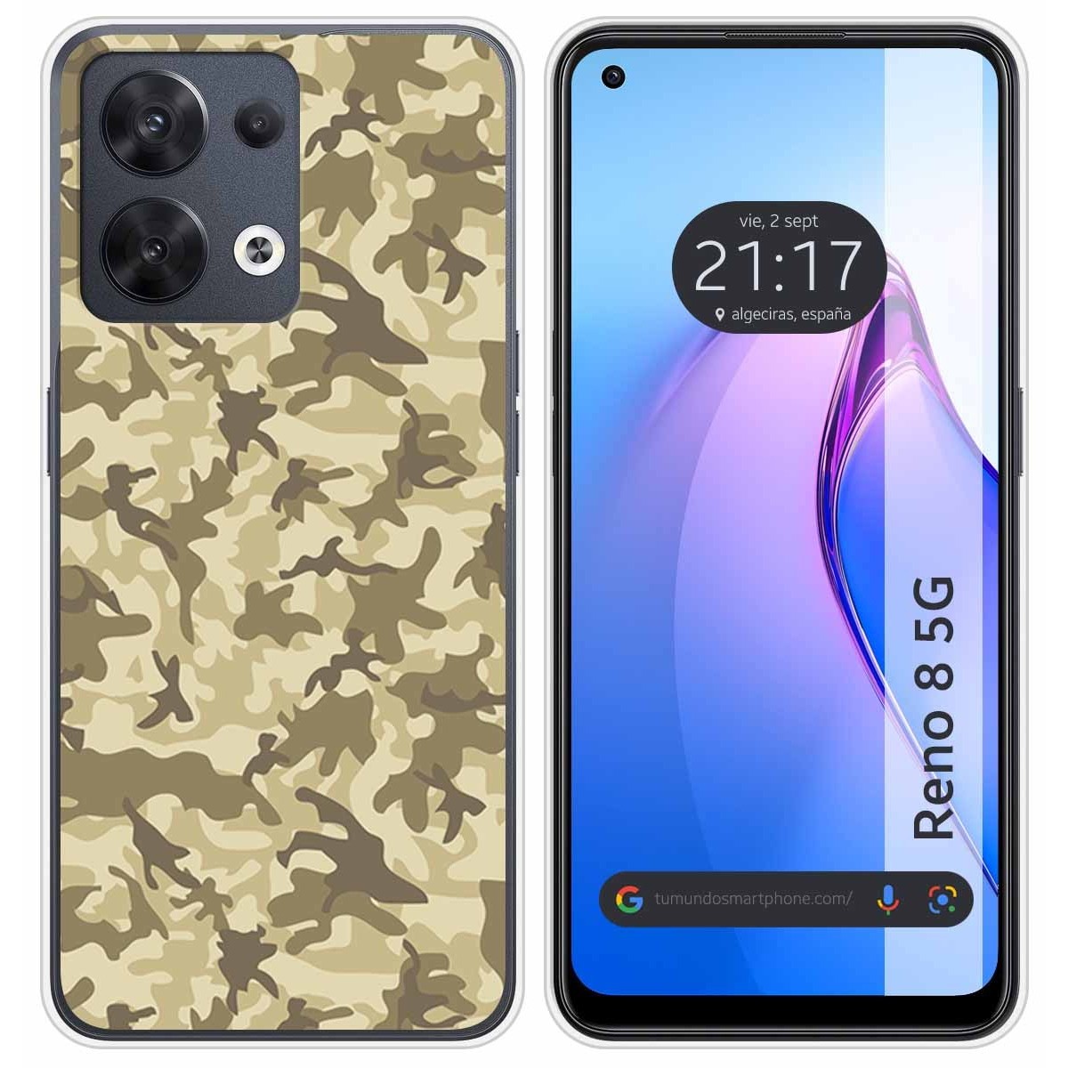 Funda Silicona para Oppo Reno 8 5G diseño Sand Camuflaje Dibujos