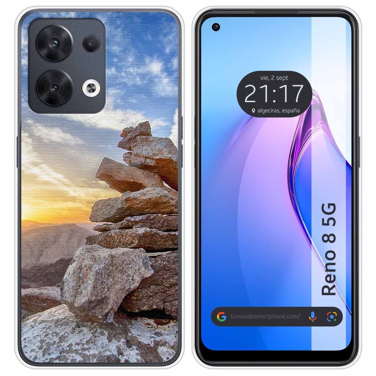 Funda Silicona para Oppo Reno 8 5G diseño Sunset Dibujos