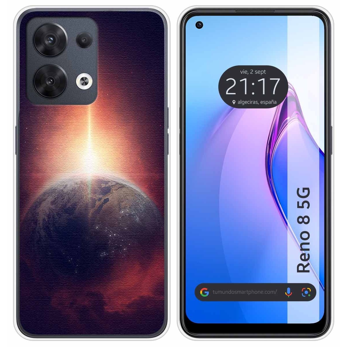 Funda Silicona para Oppo Reno 8 5G diseño Tierra Dibujos