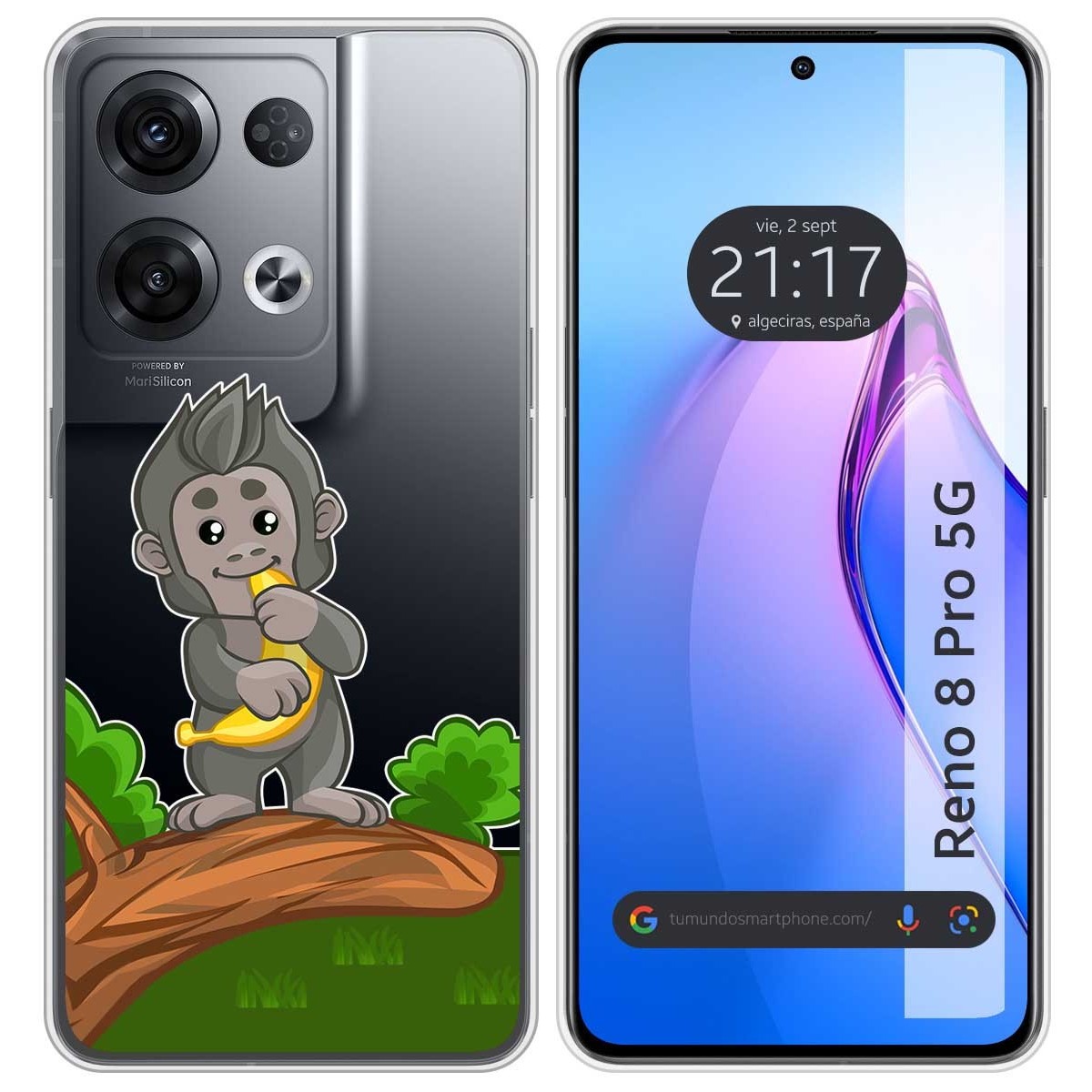 Funda Silicona Transparente para Oppo Reno 8 Pro 5G diseño Mono Dibujos