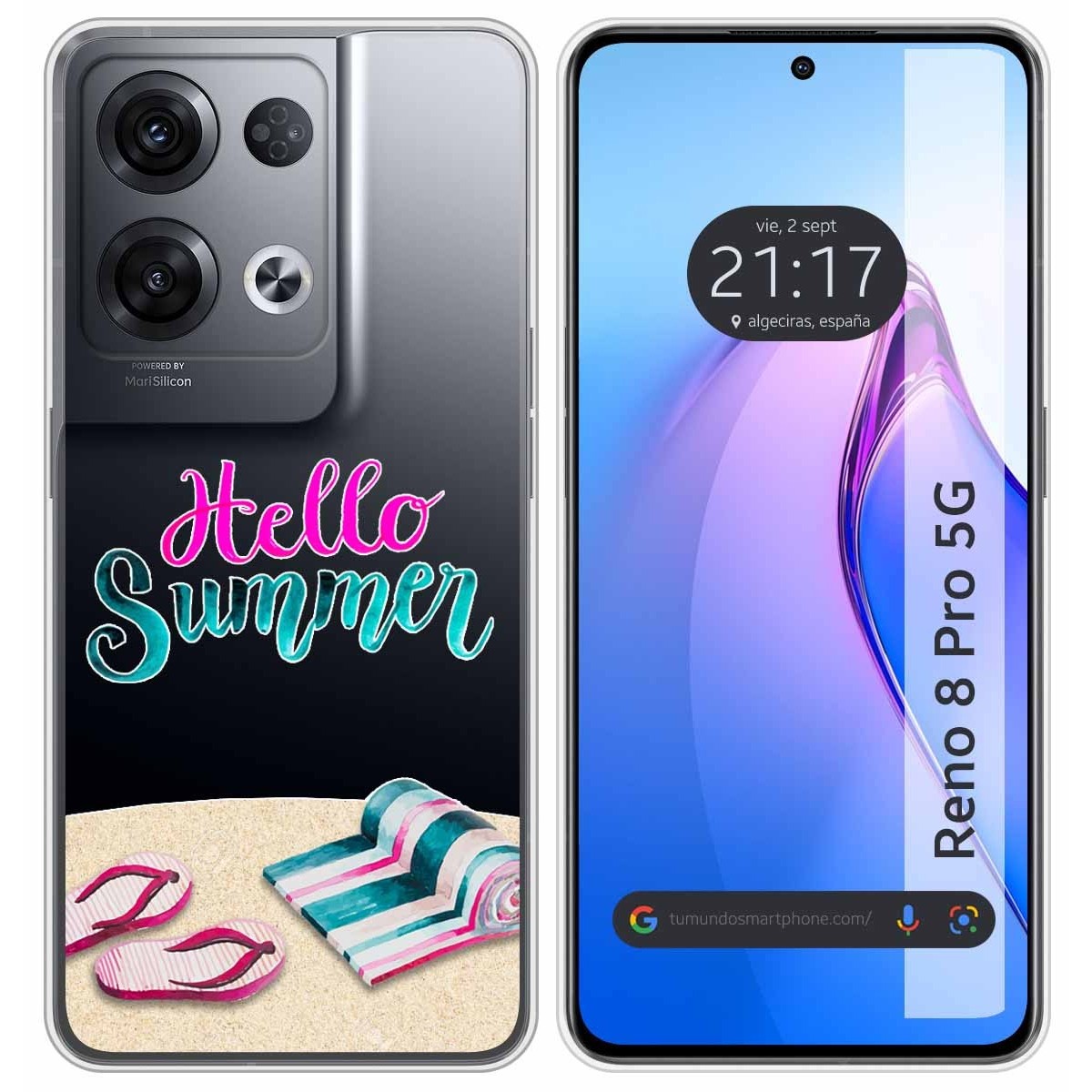 Funda Silicona Transparente para Oppo Reno 8 Pro 5G diseño Summer Dibujos